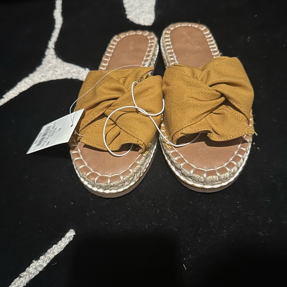 Women's Mustard Slide Sandals